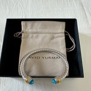 David Yurman Silver and Blue Bracelet 7mm